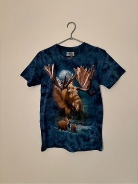 Vintage Rock Nature Graphic Tee in Deep Navy